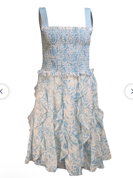 Alice + Olivia Dresses & Skirts - Alice + Olivia Light Blue and Ivory Eyelet Smocked Sundress